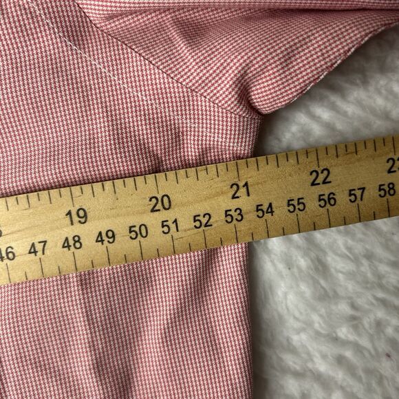 UNTUCKit Mens Shirt Small Houndstooth Red Salmon Long Sleeve Preppy Classic - Picture 8 of 8